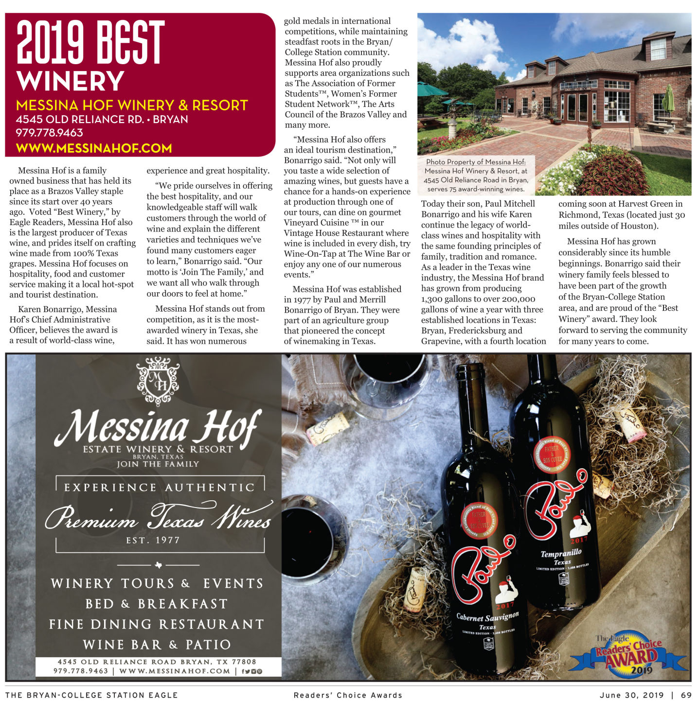 The Eagle Readers' Choice Award 2019